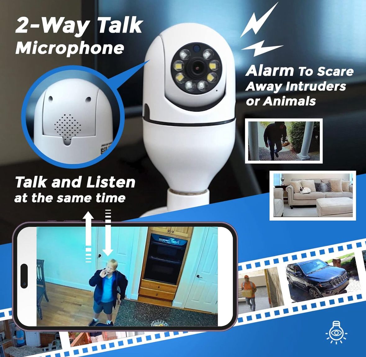 Cámara de seguridad HD inteligente con movimiento 360°