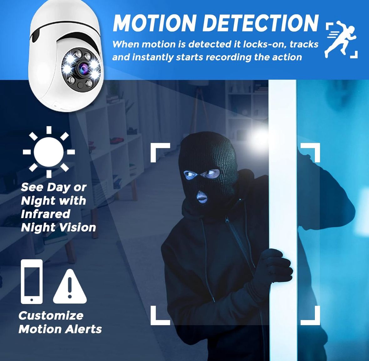Cámara de seguridad HD inteligente con movimiento 360°