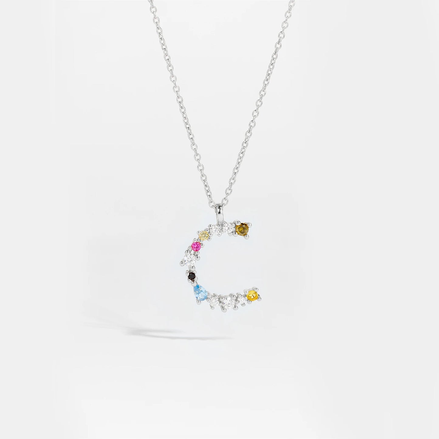 ANDYWEN 925 Sterling Silver Gold Letter M Pendant Initial F Alphabet Necklace Monogram Opals 2020 Women Accessories Jewelry