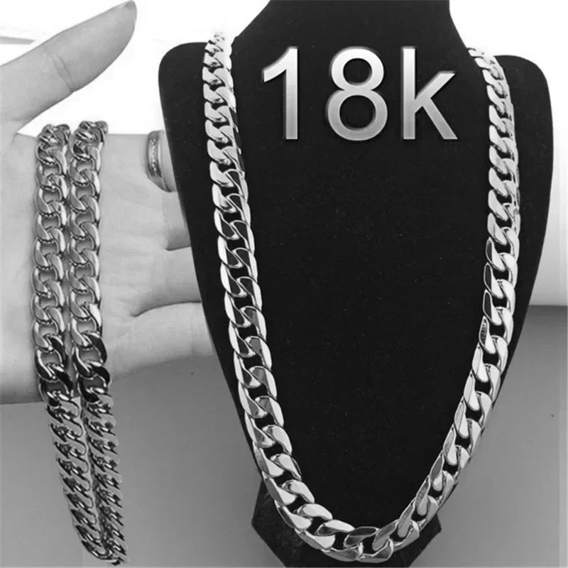 6mm Cuban Necklace Plated with 18K Gold Punk Hip Hop Men's and Women's Sweater Chain Birthday Party Metal Jewelry Necklaces
