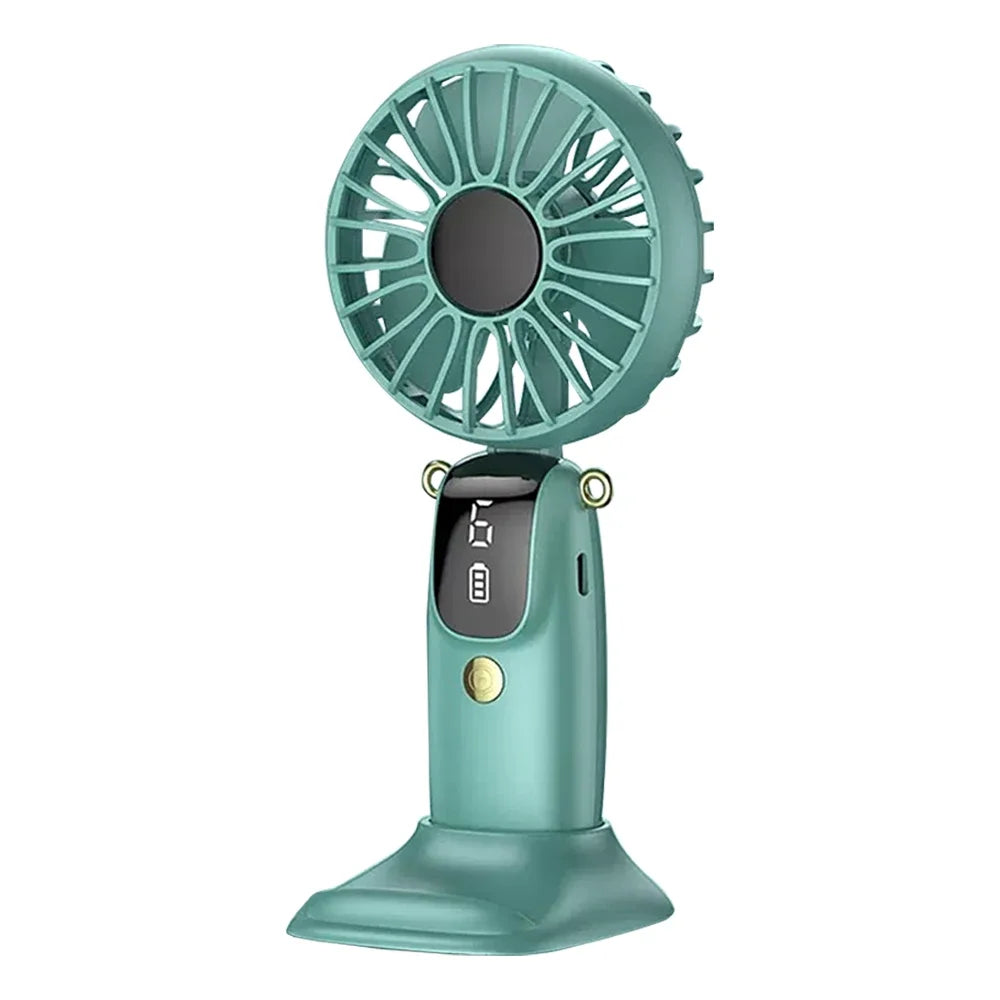 2025 New USB Rechargeable Portable Hand Fan with Phone Holder, Mini Desk & Neck Fan, Hands Free Cooling