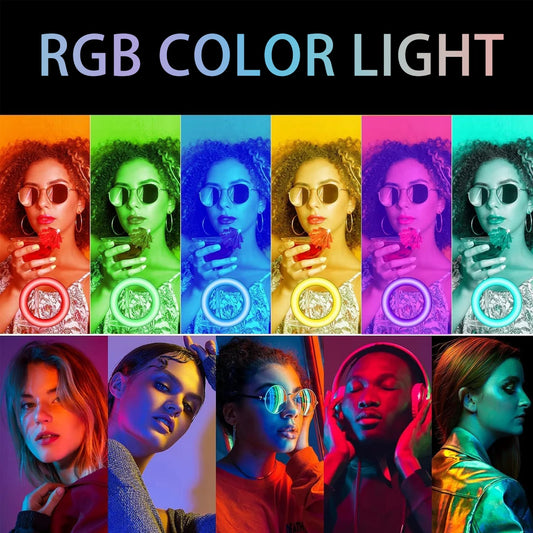 10 Inch RGB Adjustable LED Ring Light with Flexible Tripod & Phone Holder – Perfect for Selfies, Vlogging and Live Streaming