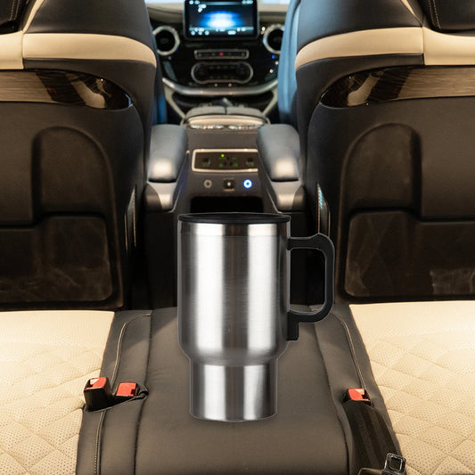 450ml Car Heating Cup Stainless Steel Electric In-car Travel Heating Cup 12V Hot Water Bottle for Heating Water Coffee Milk Tea