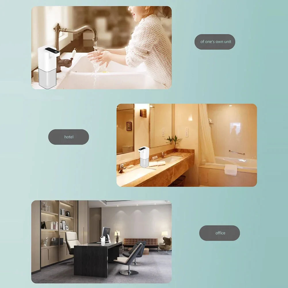 400ML Automatic Liquid Soap Machine Intelligent Charging Foaming Dispenser Wall Mounted Touchless Sensor for Bathroom School