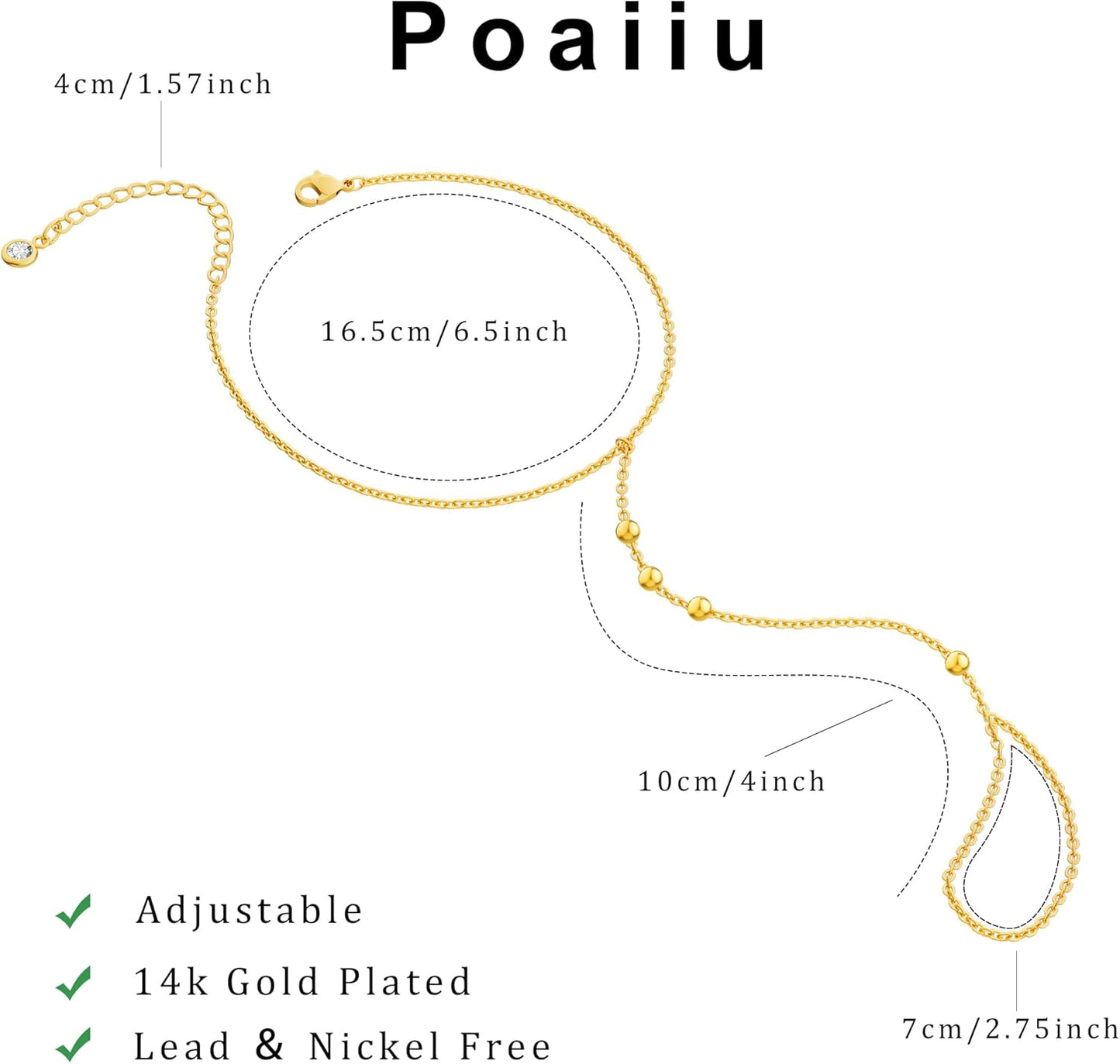 Gold Bracelets for Women, 14K Gold Plated/Silver Hand Chain Bracelet for Women Trendy Finger Ring Bracelet Hand Chain Dainty Adjustable Hand Chain Jewelry Gifts for Women