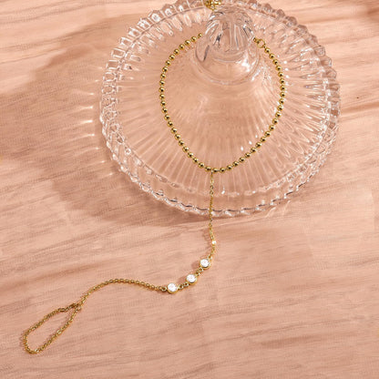 Gold Bracelets for Women, 14K Gold Plated/Silver Hand Chain Bracelet for Women Trendy Finger Ring Bracelet Hand Chain Dainty Adjustable Hand Chain Jewelry Gifts for Women