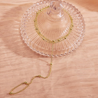 Gold Bracelets for Women, 14K Gold Plated/Silver Hand Chain Bracelet for Women Trendy Finger Ring Bracelet Hand Chain Dainty Adjustable Hand Chain Jewelry Gifts for Women