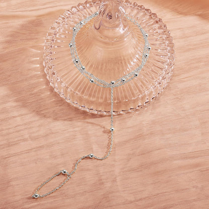 Gold Bracelets for Women, 14K Gold Plated/Silver Hand Chain Bracelet for Women Trendy Finger Ring Bracelet Hand Chain Dainty Adjustable Hand Chain Jewelry Gifts for Women