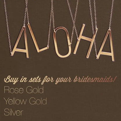 Large Initial Necklace 100% Stainless Steel Jewelry Big Letter Necklace A-Z Gold Color Necklace Monogram Necklace Gifts