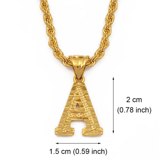 Anniyo Letters Necklaces For Women Men Gold Color Initial Pendant Twisted Rope Chain English Alphabet Jewelry Best  #058002P