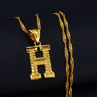 Anniyo A-Z Small Letters Necklaces Women/Girl Gold Color Initial Pendant Thin Chain English Letter Jewelry Alphabet  #058002