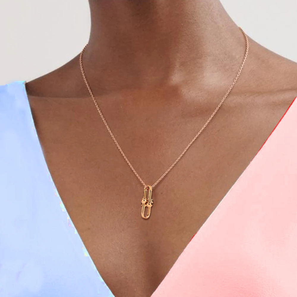 MinaMaMa Minimalist Stainless Steel Handmade Capsule Pendant Necklace For Women Fashion Jewelry Gift