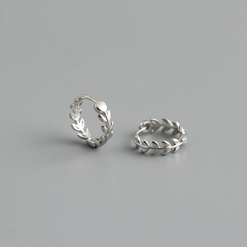 WANTME 925 Sterling Silver Minimalist 18k Gold Plated Leaf Stud Earrings for Women Charm Teen Party Jewelry Ear Buckle Female