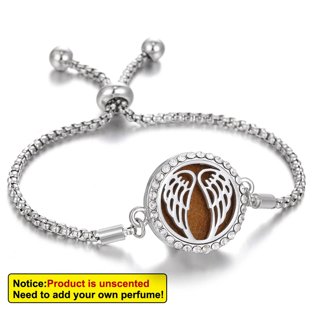 Aromatherapy Bracelet Diffuser Jewelry Tree of Life Locket Bracelets Crystal Perfume Essential Oil Diffuser Bracelet Women Men