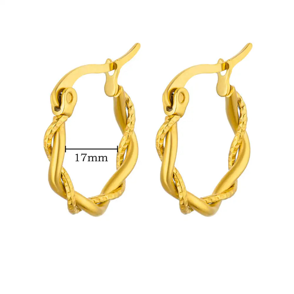 Chunky Drop Hoop Earrings for Women Stainless Steel Gold Color Piercing Earring New In Trend Jewelry aretes mujer free shipping