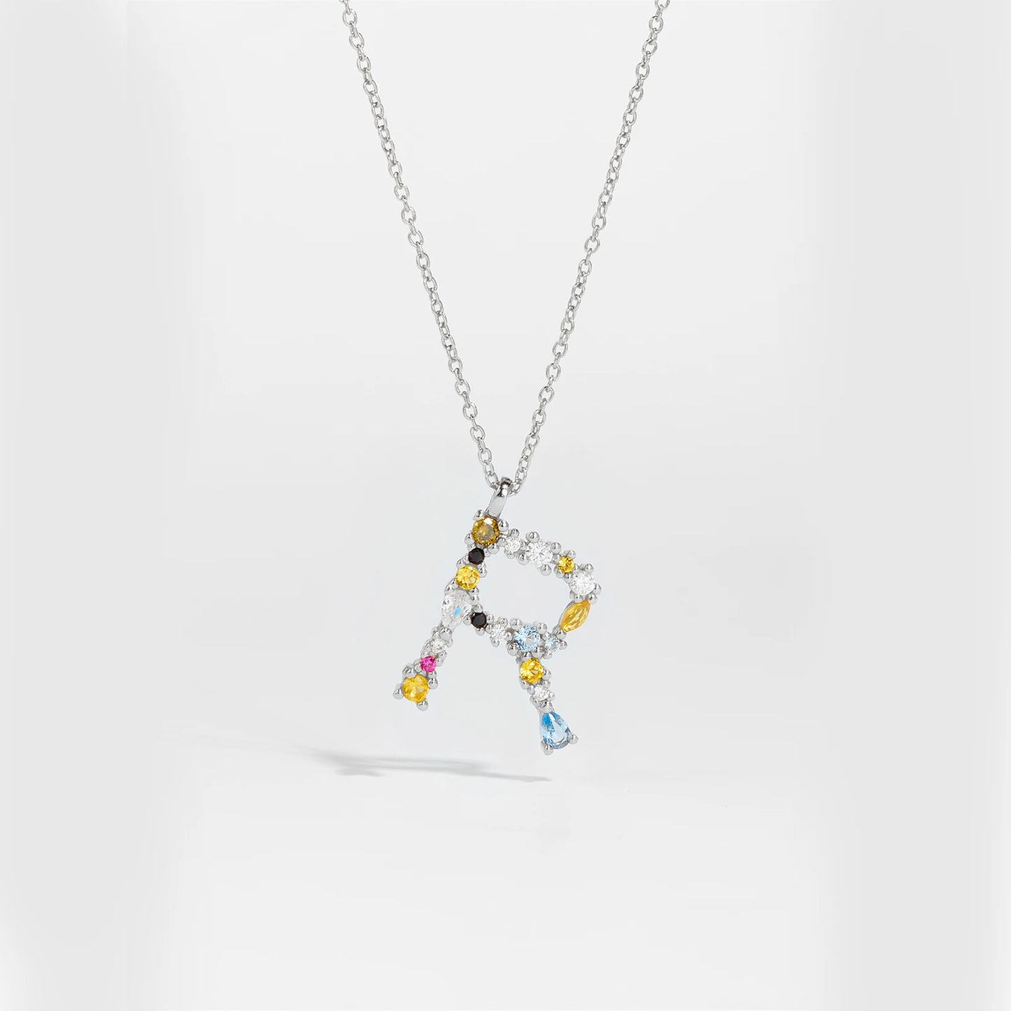 ANDYWEN 925 Sterling Silver Gold Letter M Pendant Initial F Alphabet Necklace Monogram Opals 2020 Women Accessories Jewelry