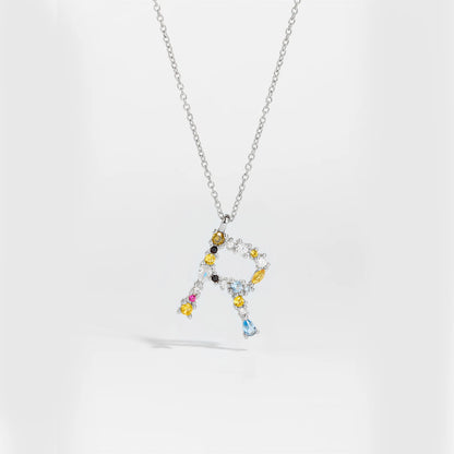 ANDYWEN 925 Sterling Silver Gold Letter M Pendant Initial F Alphabet Necklace Monogram Opals 2020 Women Accessories Jewelry