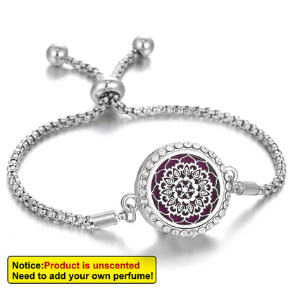 Aromatherapy Bracelet Diffuser Jewelry Tree of Life Locket Bracelets Crystal Perfume Essential Oil Diffuser Bracelet Women Men