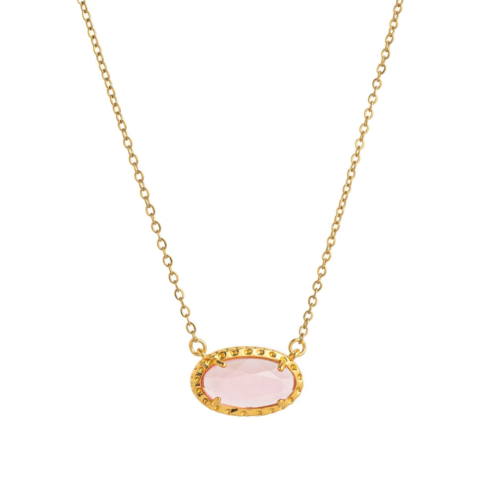 Kendra Scott Holland Gold Heart Short Pendant Necklace Pink Crystal