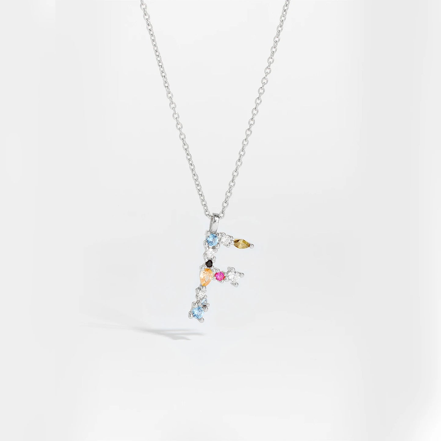 ANDYWEN 925 Sterling Silver Gold Letter M Pendant Initial F Alphabet Necklace Monogram Opals 2020 Women Accessories Jewelry