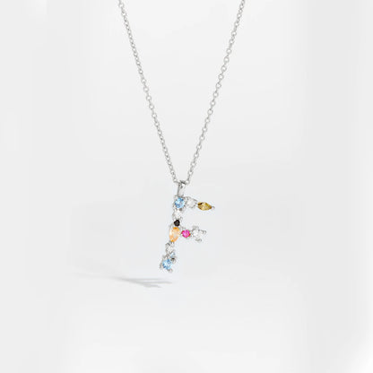 ANDYWEN 925 Sterling Silver Gold Letter M Pendant Initial F Alphabet Necklace Monogram Opals 2020 Women Accessories Jewelry