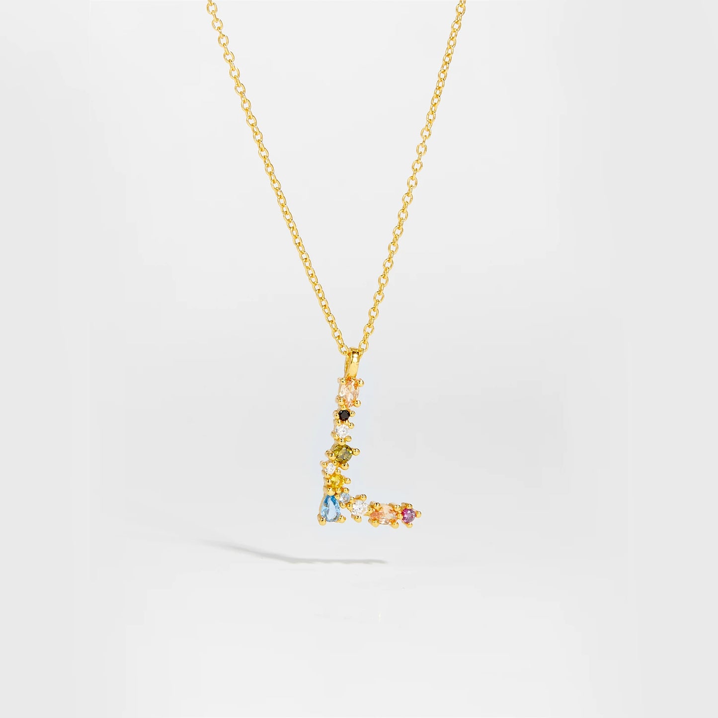 ANDYWEN 925 Sterling Silver Gold Letter M Pendant Initial F Alphabet Necklace Monogram Opals 2020 Women Accessories Jewelry