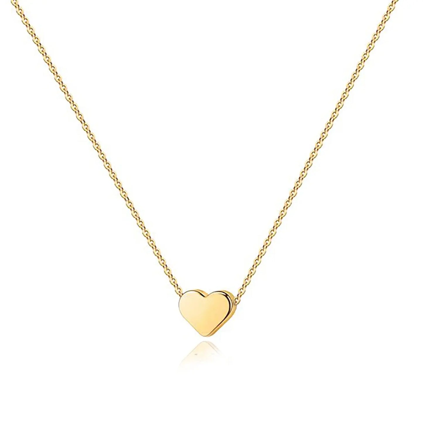 Shevalues 14K Gold Plated Love Pendant Necklaces for Women Lady Girls Cute Dainty Heart Necklace Fashion Jewelry For Gift