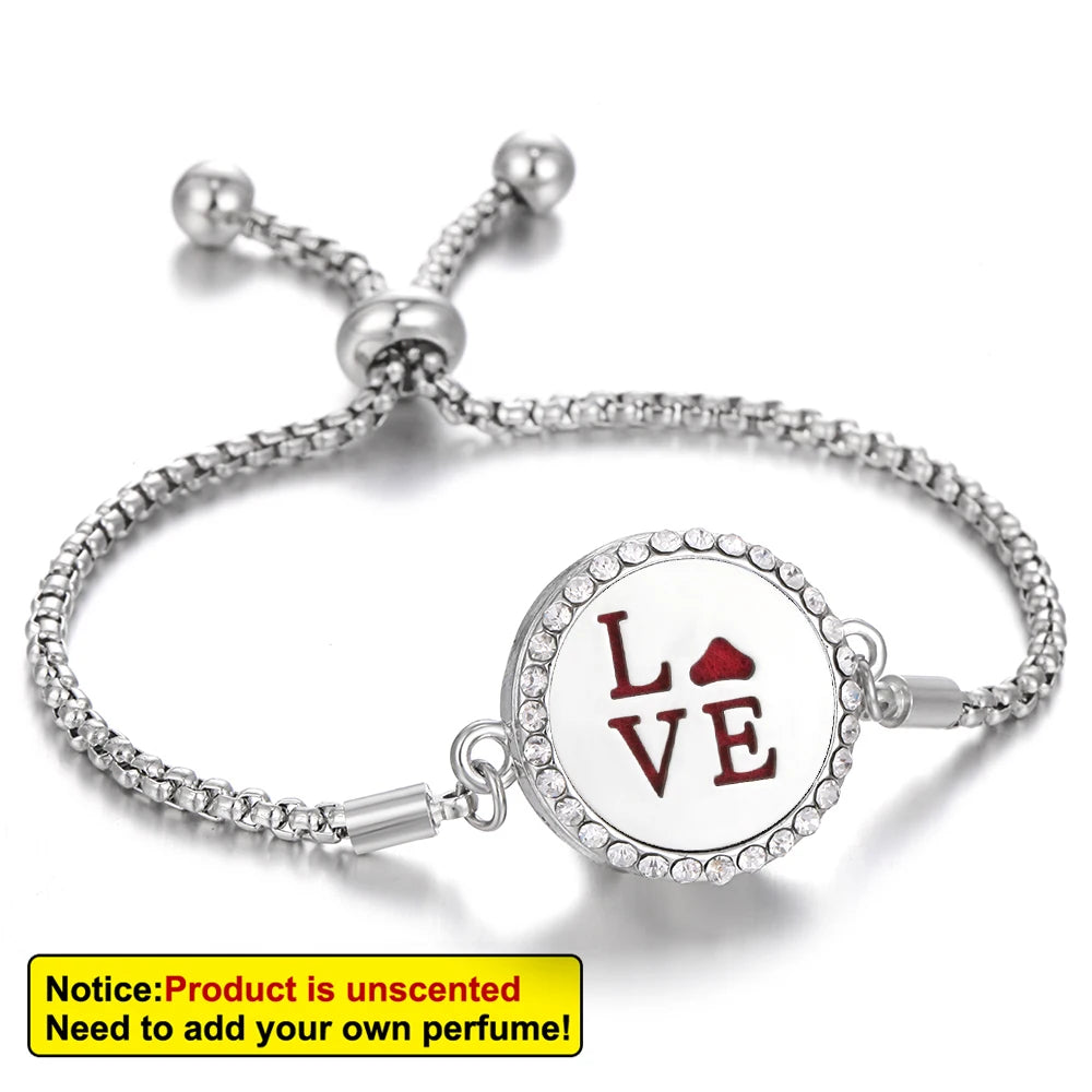 Aromatherapy Bracelet Diffuser Jewelry Tree of Life Locket Bracelets Crystal Perfume Essential Oil Diffuser Bracelet Women Men