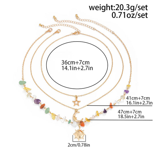 Moon Sun Star Necklace