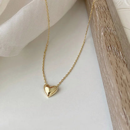 Peri'sbox Exquisite Mini Small Heart Pendant Necklace for Women Anti-Tarnish 18K Gold Plated Clavicle Chain Minimalist Jewelry