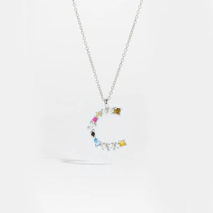 ANDYWEN 925 Sterling Silver Gold Letter M Pendant Initial F Alphabet Necklace Monogram Opals 2020 Women Accessories Jewelry