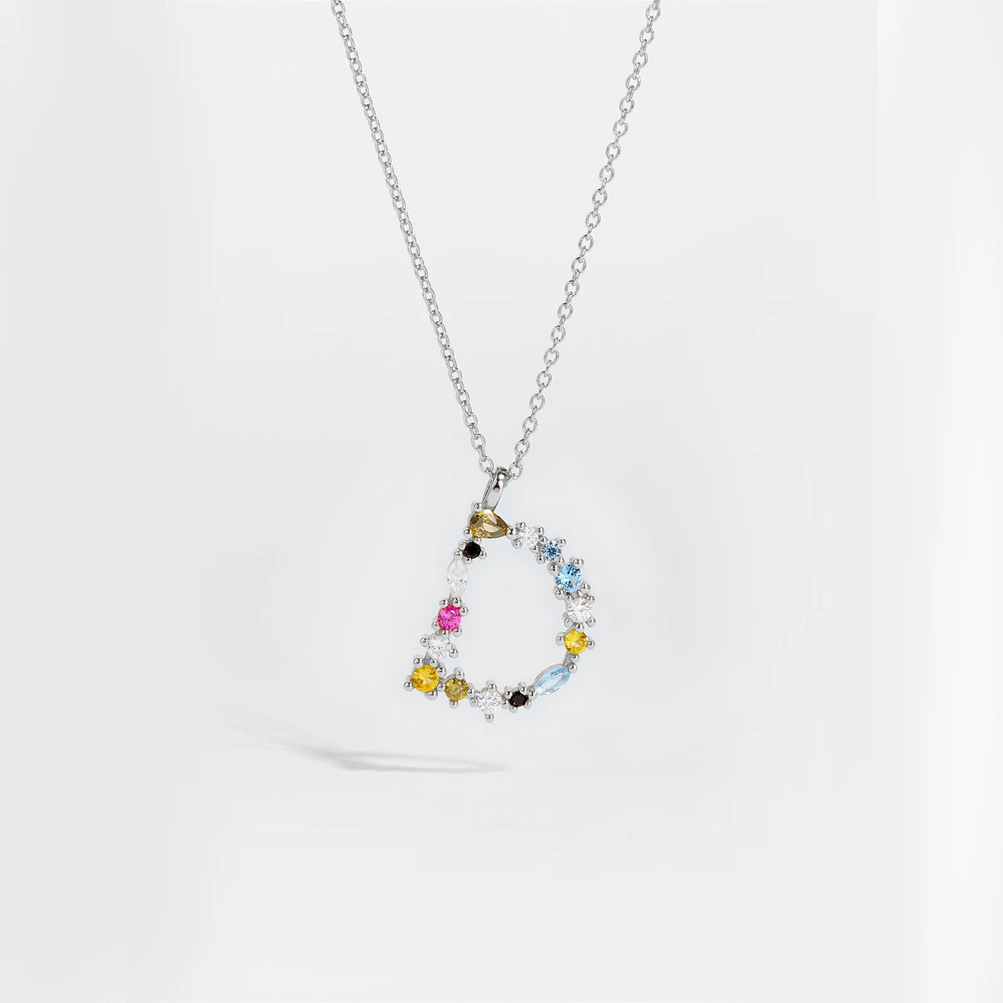 ANDYWEN 925 Sterling Silver Gold Letter M Pendant Initial F Alphabet Necklace Monogram Opals 2020 Women Accessories Jewelry