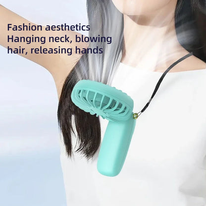 2025 New USB Rechargeable Portable Hand Fan with Phone Holder, Mini Desk & Neck Fan, Hands Free Cooling
