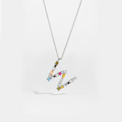 ANDYWEN 925 Sterling Silver Gold Letter M Pendant Initial F Alphabet Necklace Monogram Opals 2020 Women Accessories Jewelry