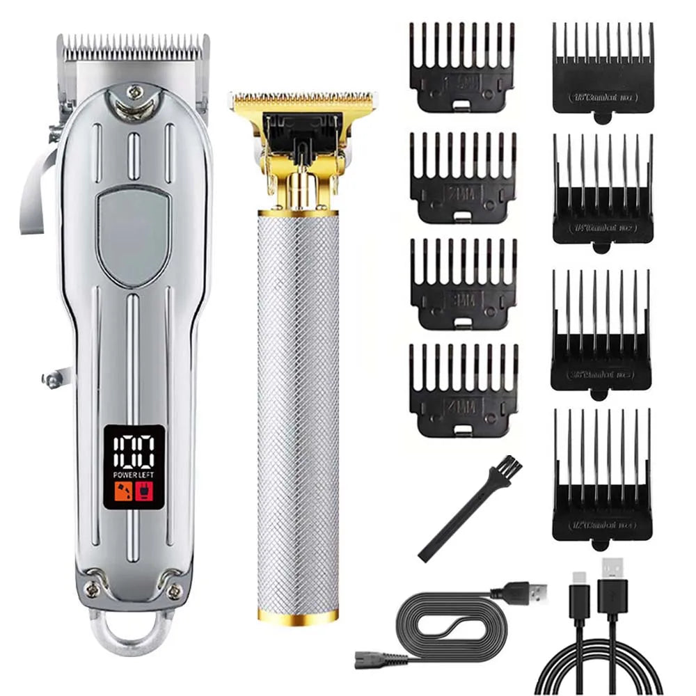 Hair Clippers Professional Cordless for Men, Barber Clippers for Hair Cutting Kit, Wireless LCD Display Hair Trimmers Set