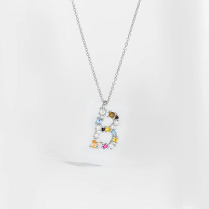 ANDYWEN 925 Sterling Silver Gold Letter M Pendant Initial F Alphabet Necklace Monogram Opals 2020 Women Accessories Jewelry