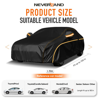 Car Cover Outdoor Waterproof UV Snow Dust Resistant Black 210D For For BMW 325i 328i Universal Auto Exterior Styling L/XL/XXL