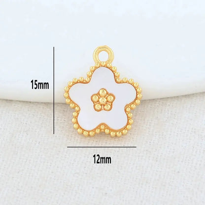 14K Gold Color Brass with Shell Moon Star Heart Cross Charms Pendants Necklace Earrings Jewelry Making Supplies Accessories