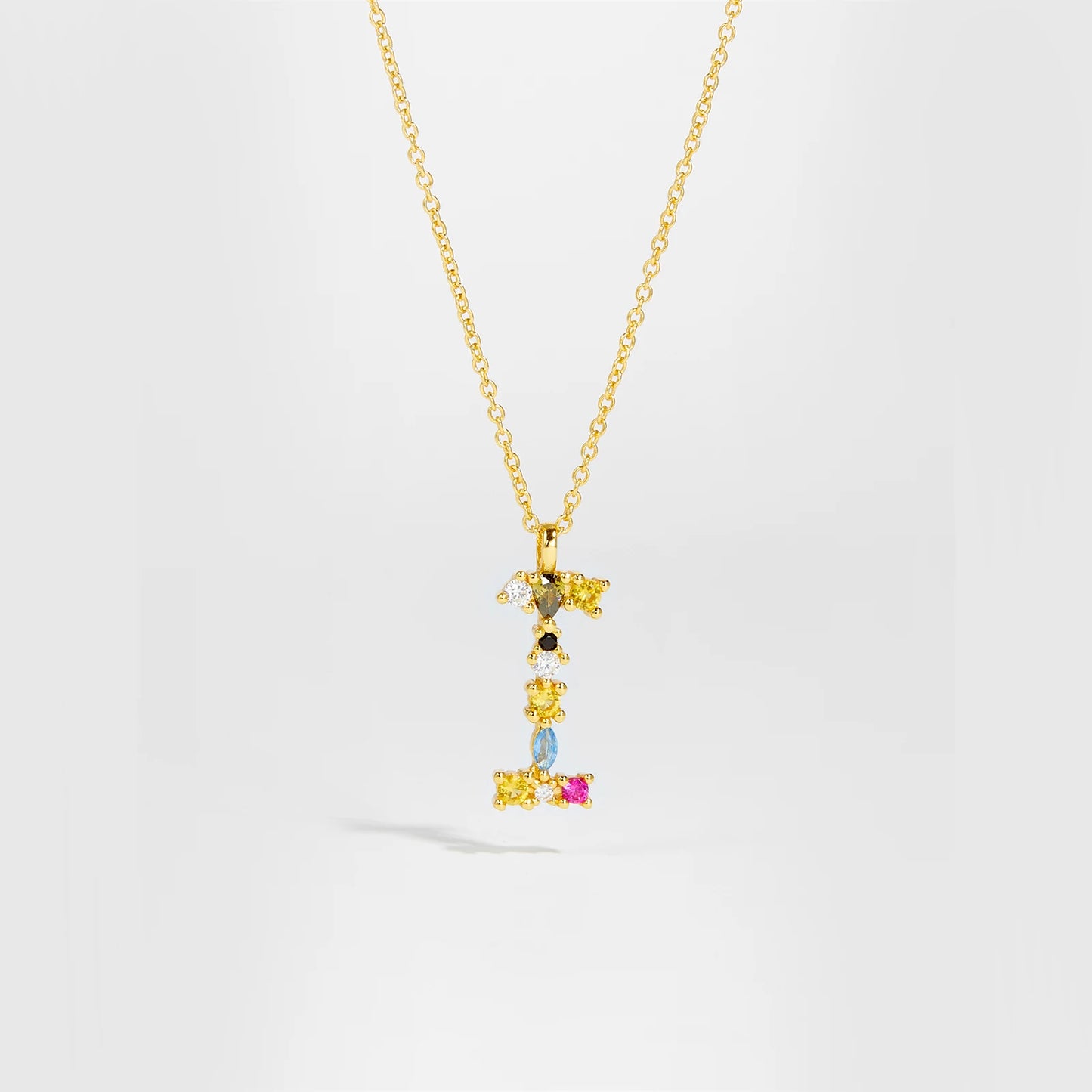 ANDYWEN 925 Sterling Silver Gold Letter M Pendant Initial F Alphabet Necklace Monogram Opals 2020 Women Accessories Jewelry