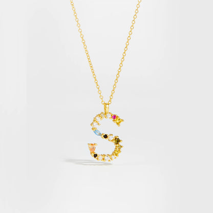 ANDYWEN 925 Sterling Silver Gold Letter M Pendant Initial F Alphabet Necklace Monogram Opals 2020 Women Accessories Jewelry