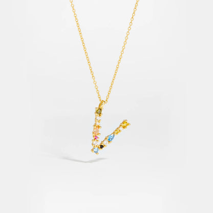 ANDYWEN 925 Sterling Silver Gold Letter M Pendant Initial F Alphabet Necklace Monogram Opals 2020 Women Accessories Jewelry