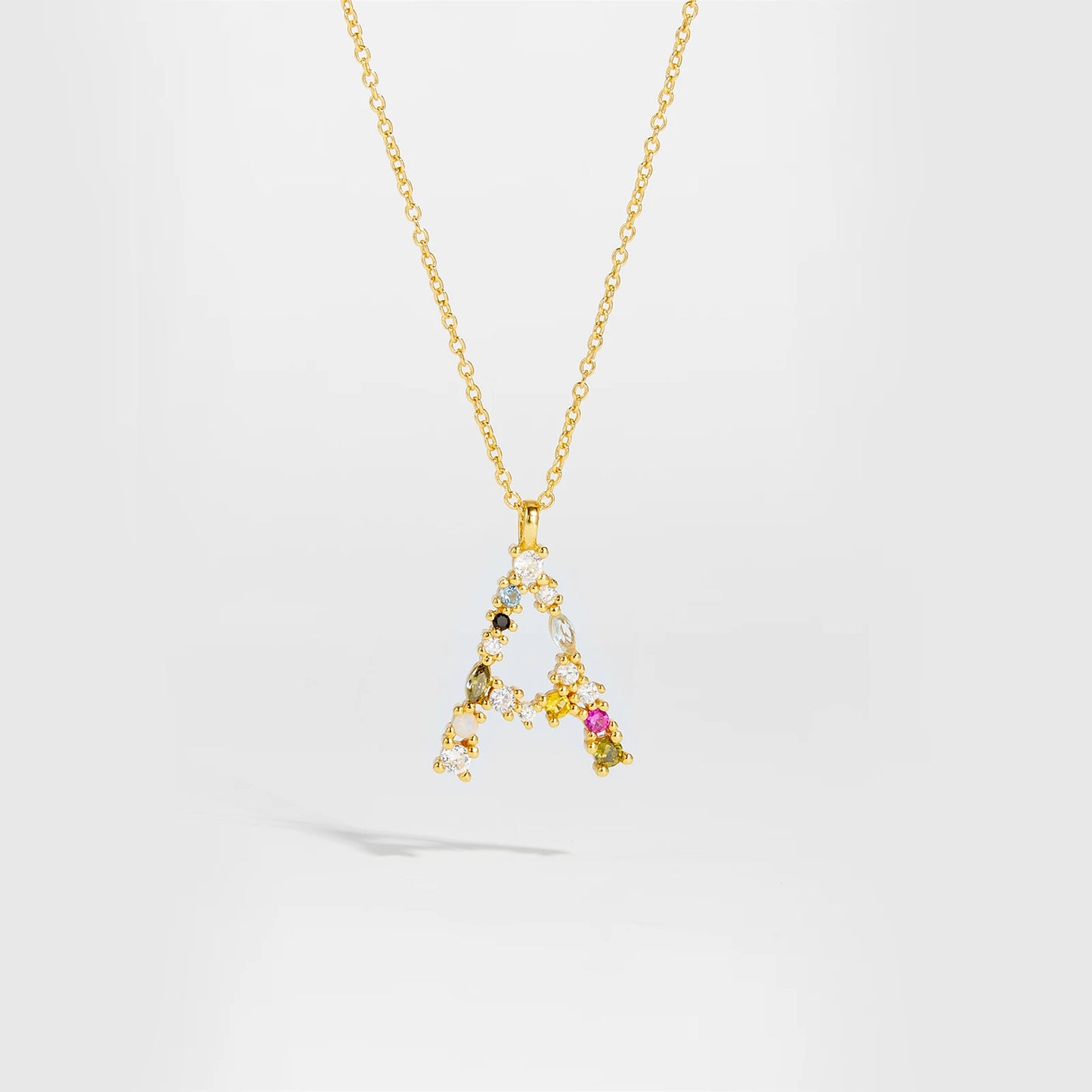 ANDYWEN 925 Sterling Silver Gold Letter M Pendant Initial F Alphabet Necklace Monogram Opals 2020 Women Accessories Jewelry