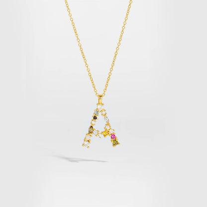 ANDYWEN 925 Sterling Silver Gold Letter M Pendant Initial F Alphabet Necklace Monogram Opals 2020 Women Accessories Jewelry