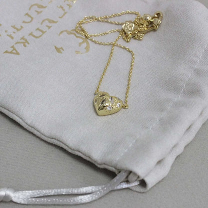 Kendra Scott Holland Gold Heart Short Pendant Necklace Pink Crystal