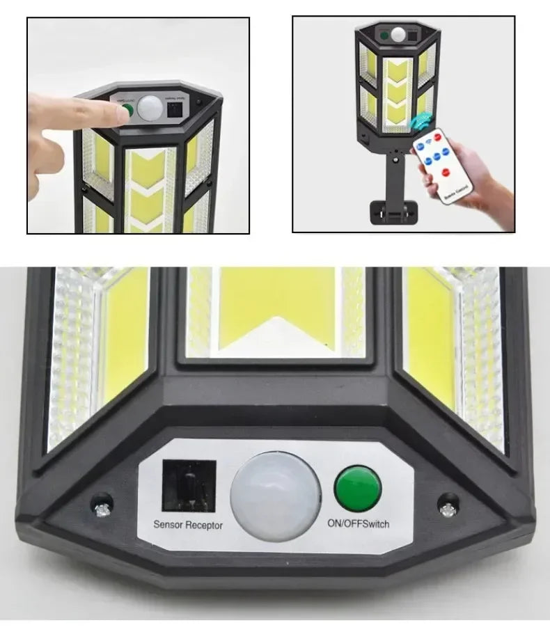 Solar LED Light 300000LM Outdoor Lamp Of Motion Sensor 4 Mode Waterproof