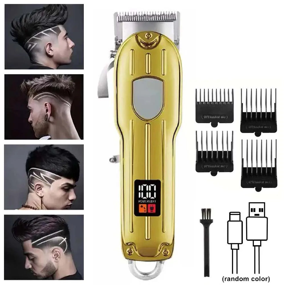 Hair Clippers Professional Cordless for Men, Barber Clippers for Hair Cutting Kit, Wireless LCD Display Hair Trimmers Set
