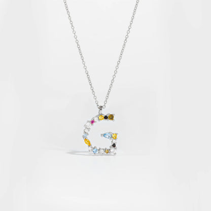 ANDYWEN 925 Sterling Silver Gold Letter M Pendant Initial F Alphabet Necklace Monogram Opals 2020 Women Accessories Jewelry