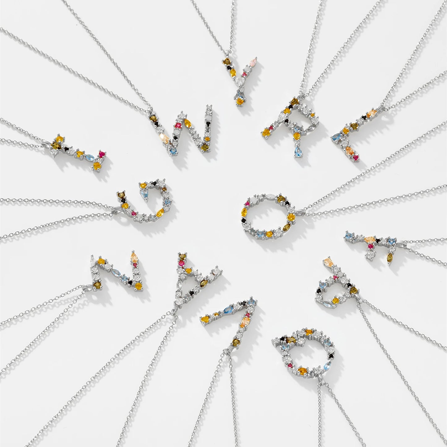 ANDYWEN 925 Sterling Silver Gold Letter M Pendant Initial F Alphabet Necklace Monogram Opals 2020 Women Accessories Jewelry