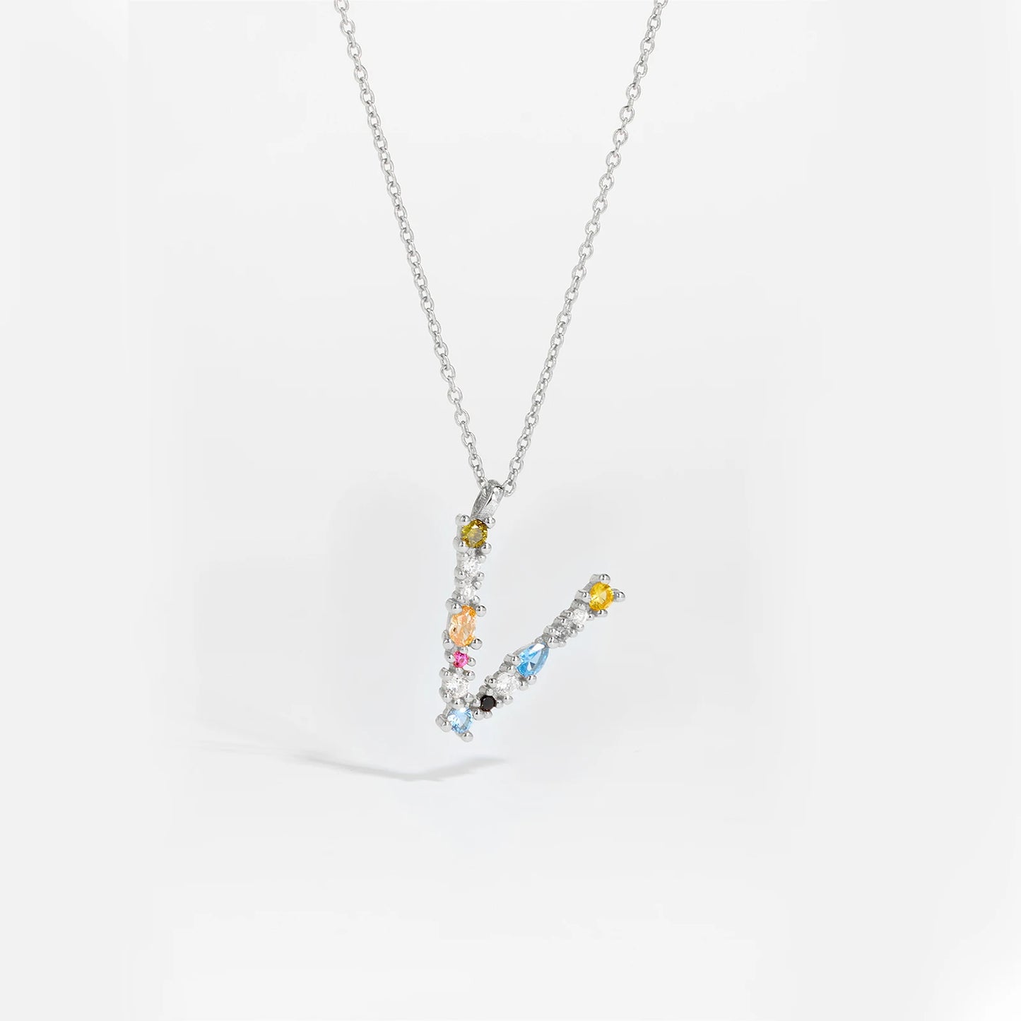 ANDYWEN 925 Sterling Silver Gold Letter M Pendant Initial F Alphabet Necklace Monogram Opals 2020 Women Accessories Jewelry