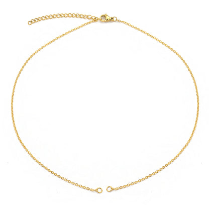 5pcs Stainless Steel 18K Gold Plated Double Jump Ring Adjustable Cuba Chain ewelry Making DIY Connector Charm Pendants Necklace